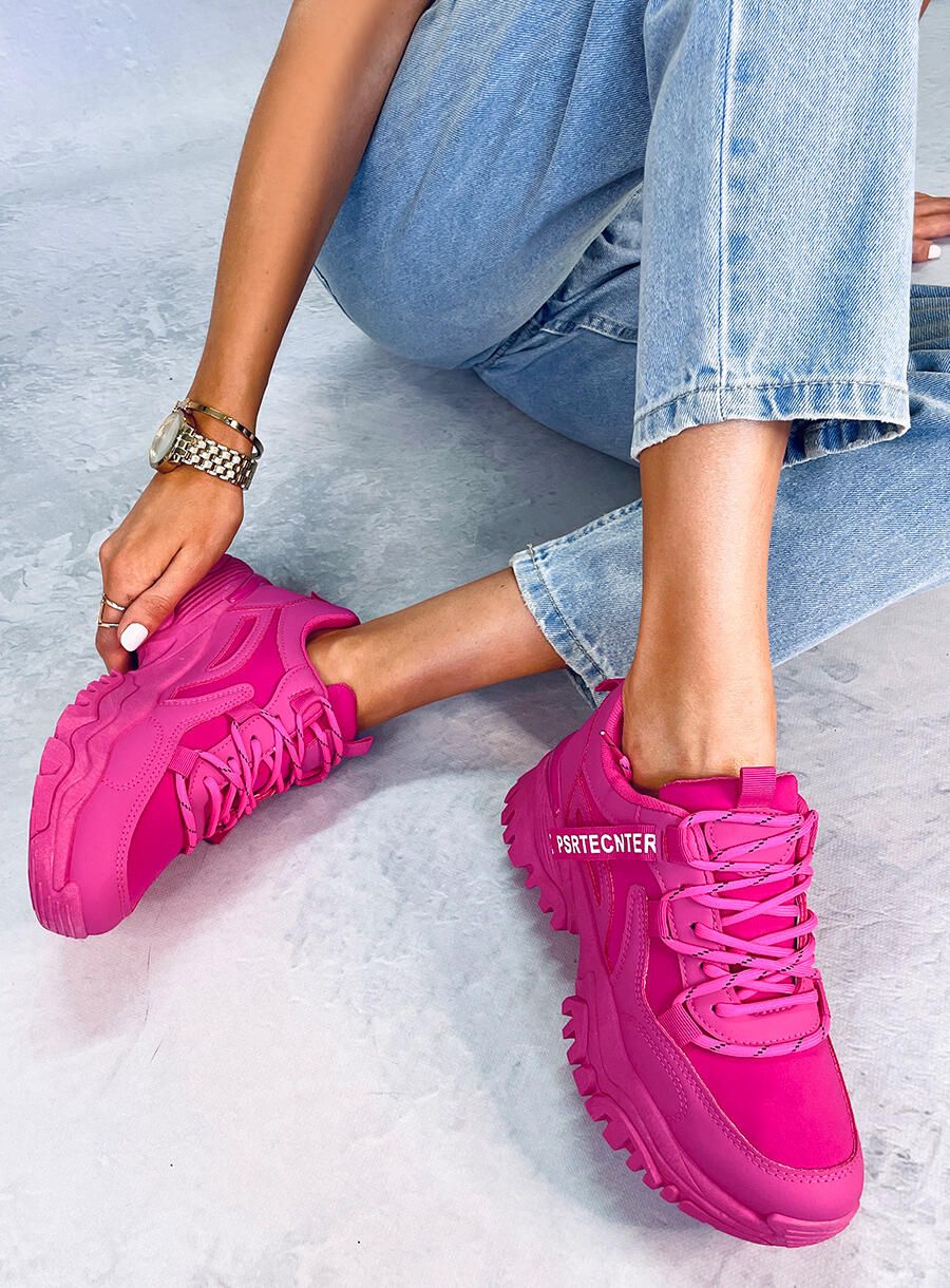 Adidași fuchsia roz pe talpă groasă