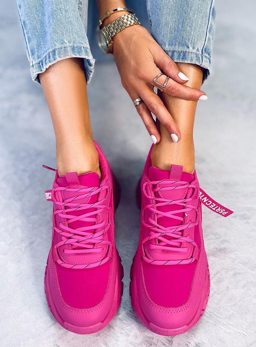 Adidași fuchsia roz pe talpă groasă