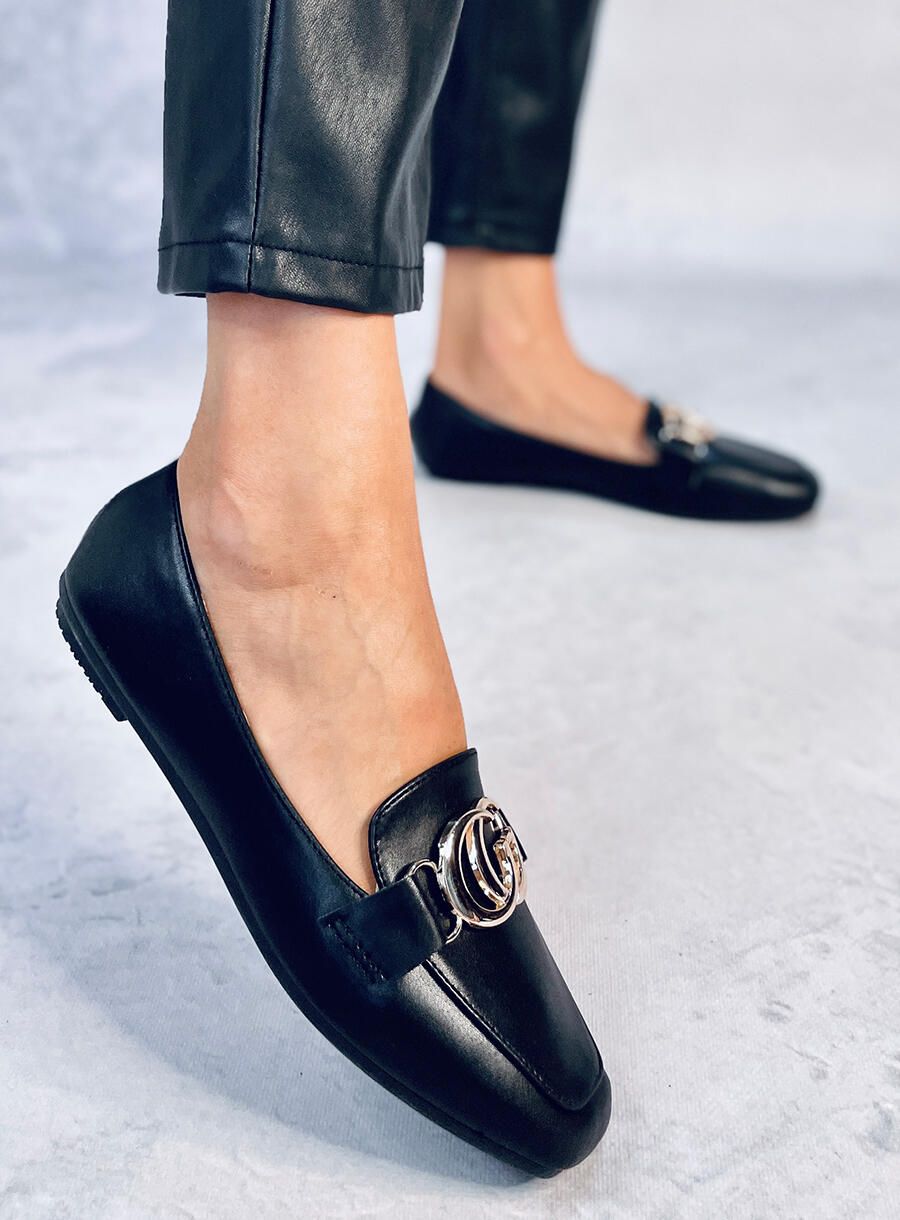 Mocasini eleganți de damă negri