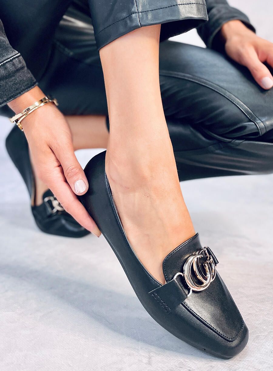 Mocasini eleganți de damă negri