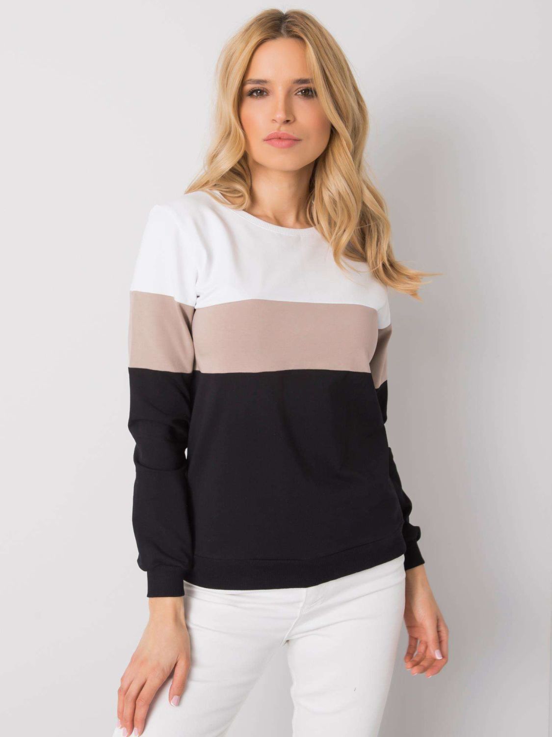 Bluza dama RUE PARIS negru-bej