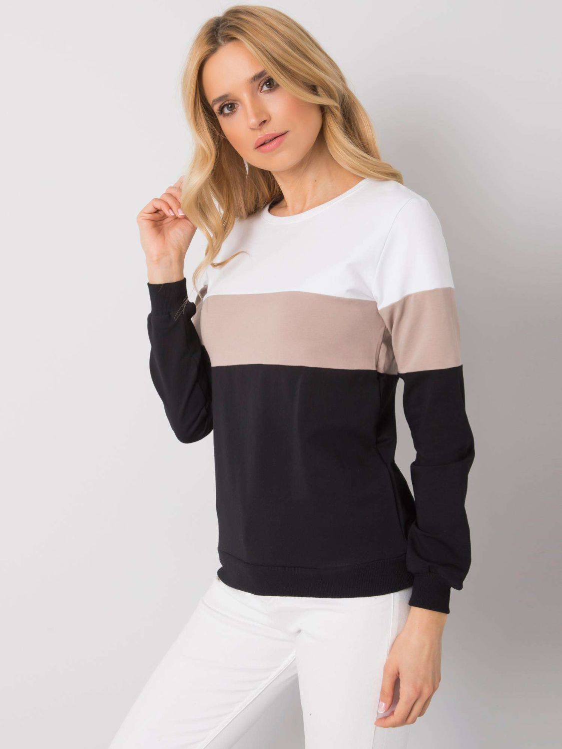 Bluza dama RUE PARIS negru-bej