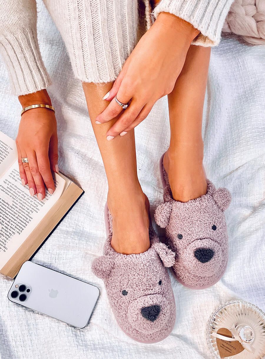 Papuci de damă roz TEDDY BEAR