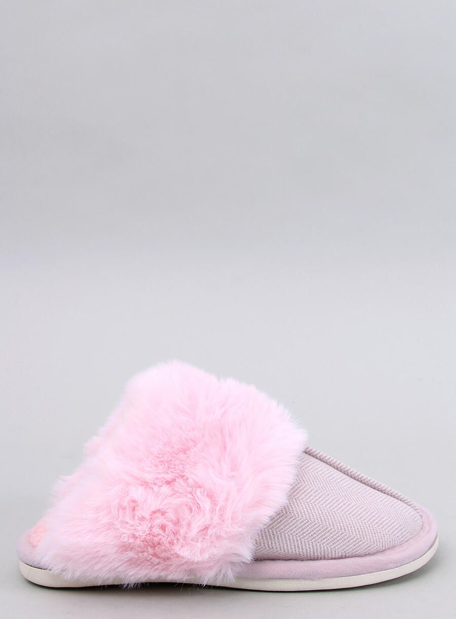 Papuci cu model de herringbone roz deschis