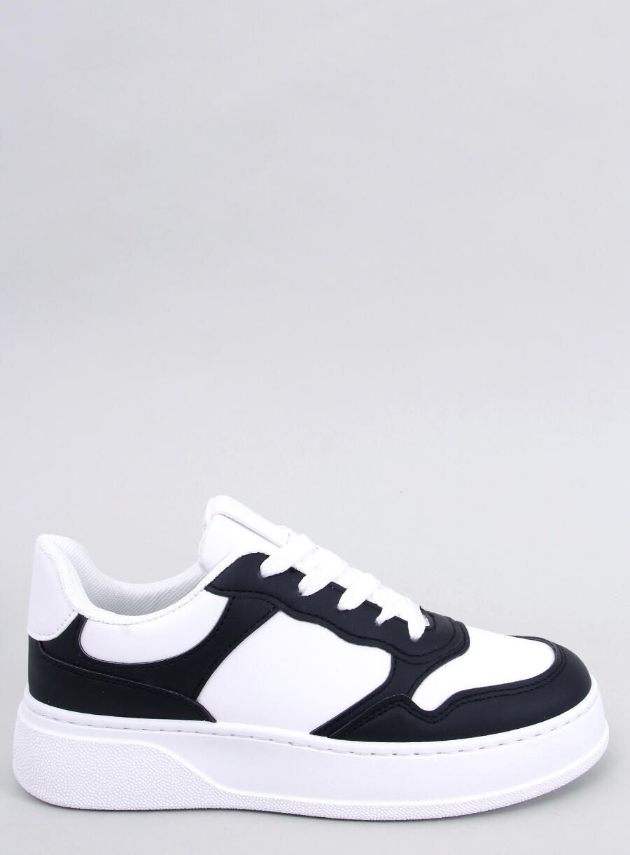 Pantofi sport cu talpă înaltă alb/negru