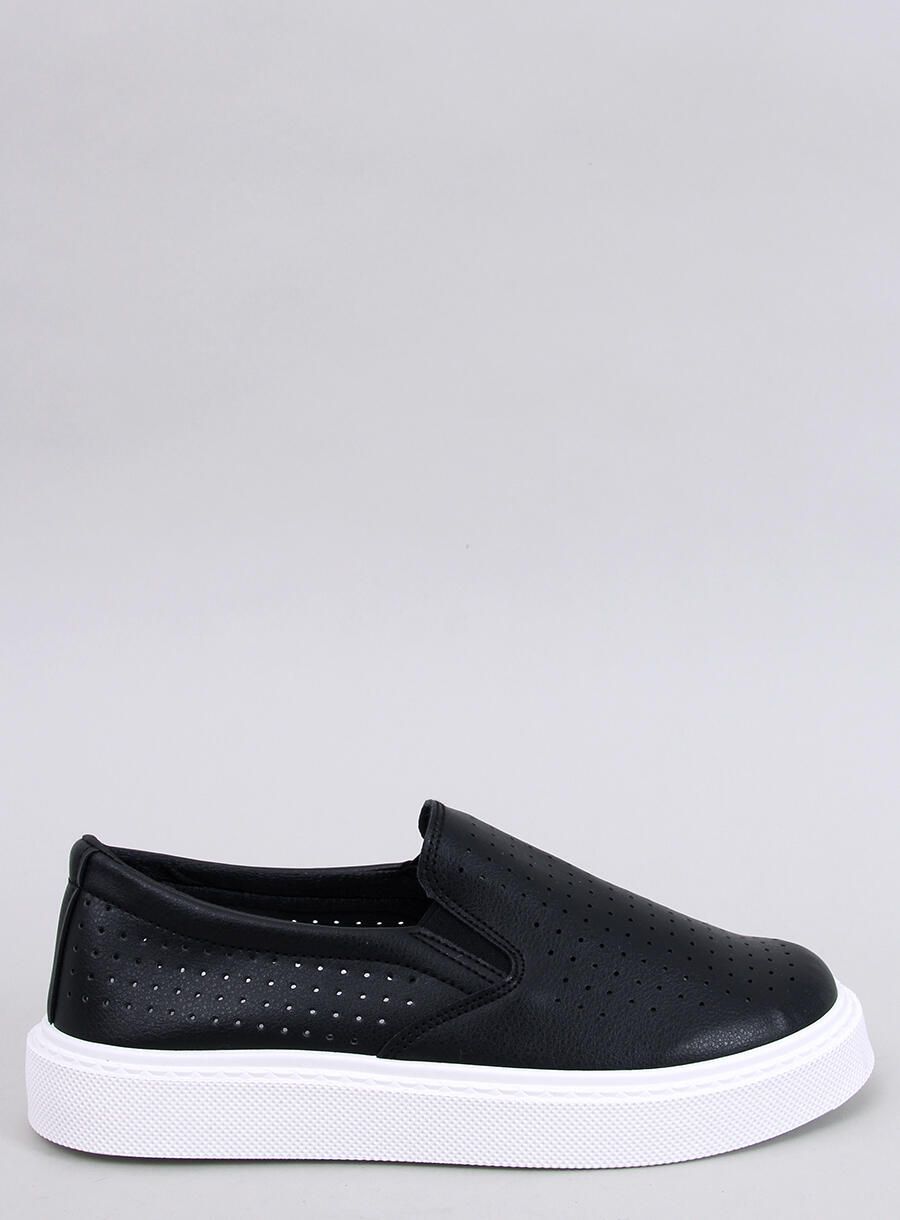Teniși slip-on perforați negri