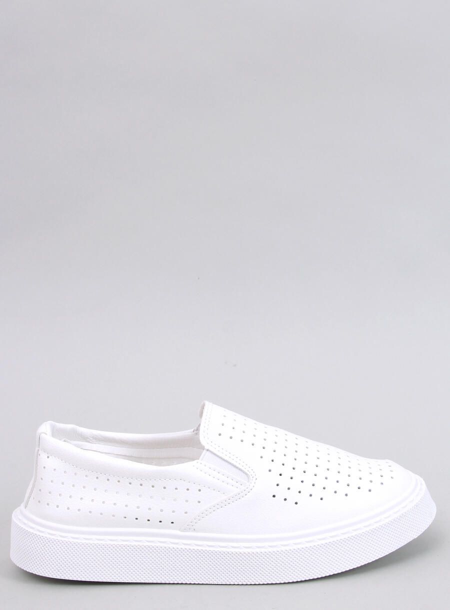 Teniși slip-on perforați albi