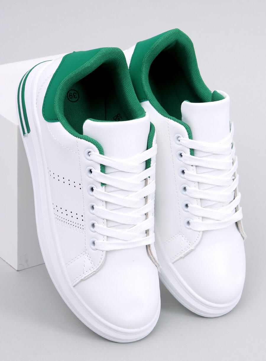 Adidași cu toc ascuns alb/verde