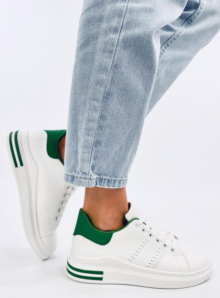Adidași cu toc ascuns alb/verde