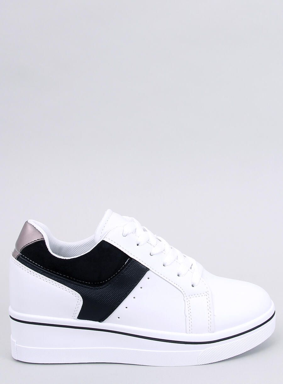 Adidași de damă cu toc ascuns alb/negru