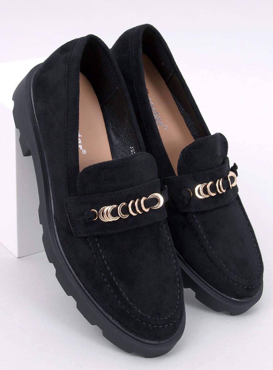 Mocasini eleganți din piele întoarsă negri