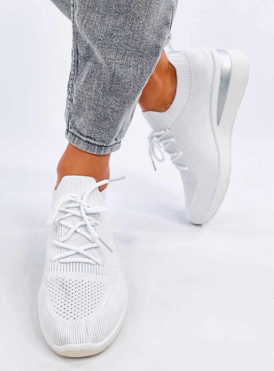 Adidași cu toc ascuns albi