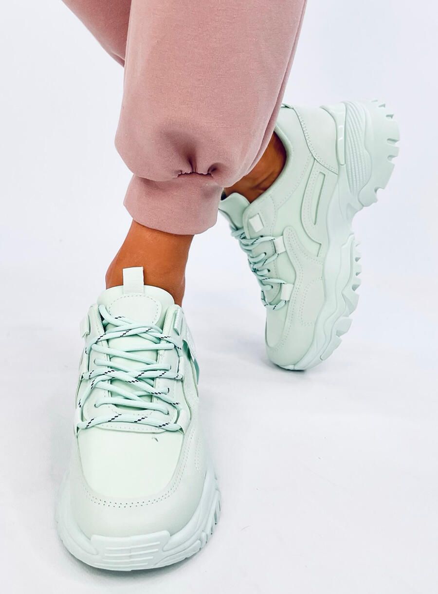 Adidași verde mentă pe talpă groasă