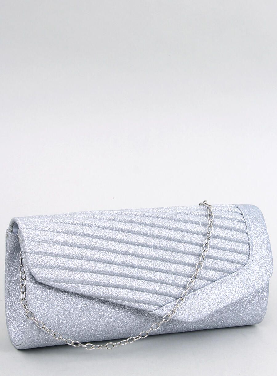 Geantă formală lucioasă argintie