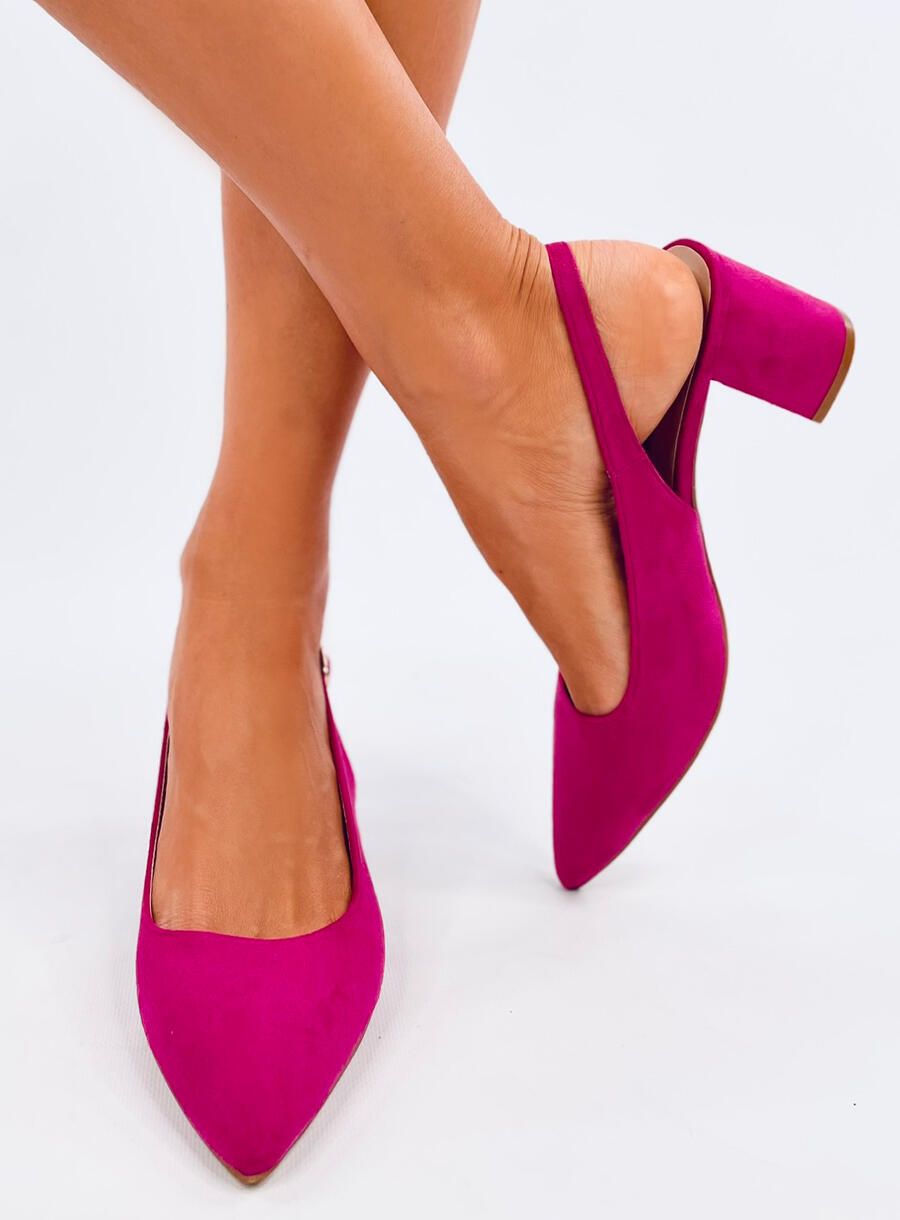 Pantofi joase cu călcâiul deschis fucsia