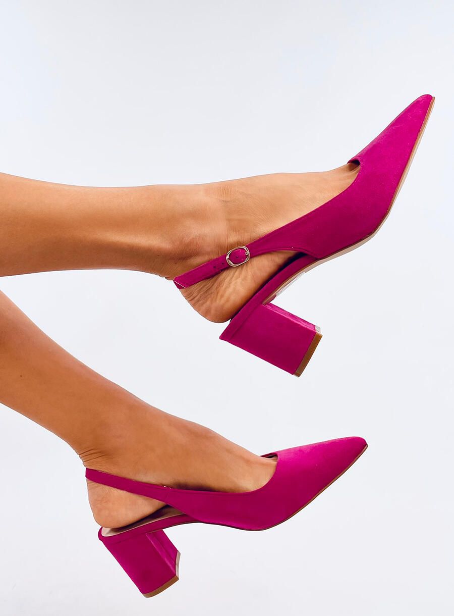 Pantofi joase cu călcâiul deschis fucsia