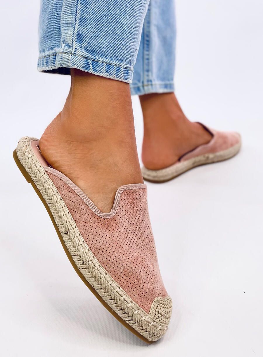 Espadrile roz cu călcâiul deschis
