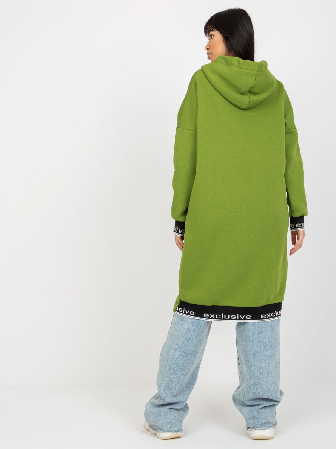 Hanorac lung din bumbac Mayar, verde deschis