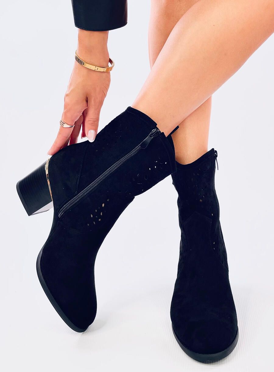 Botine ajurate DOLLY negre