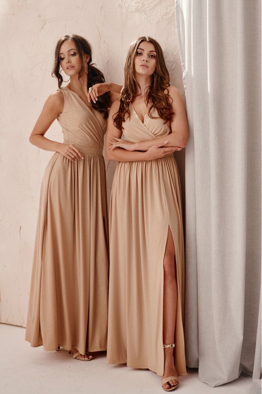 Rochie maxi bej Cheryl