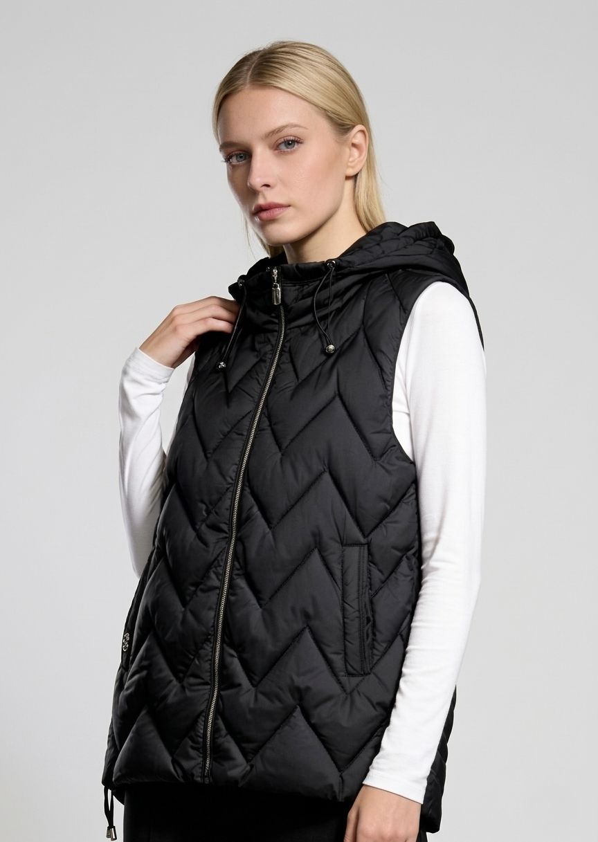 Vestă lungă neagră