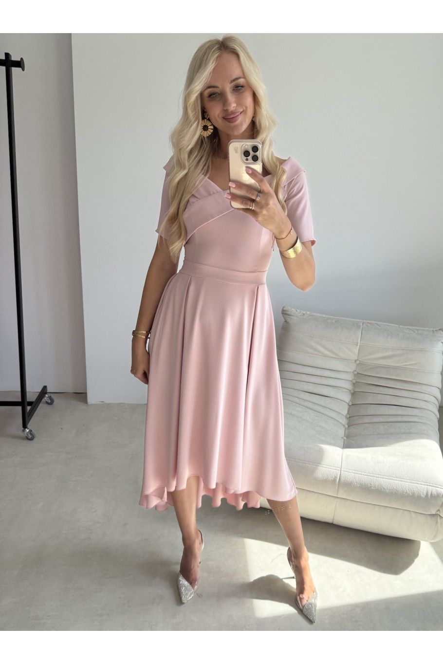 Rochie midi roz