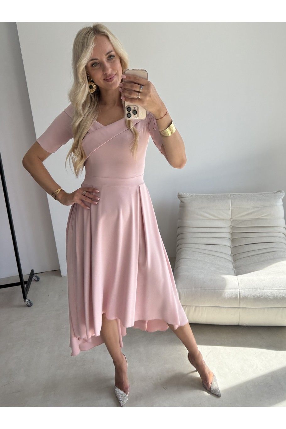 Rochie midi roz