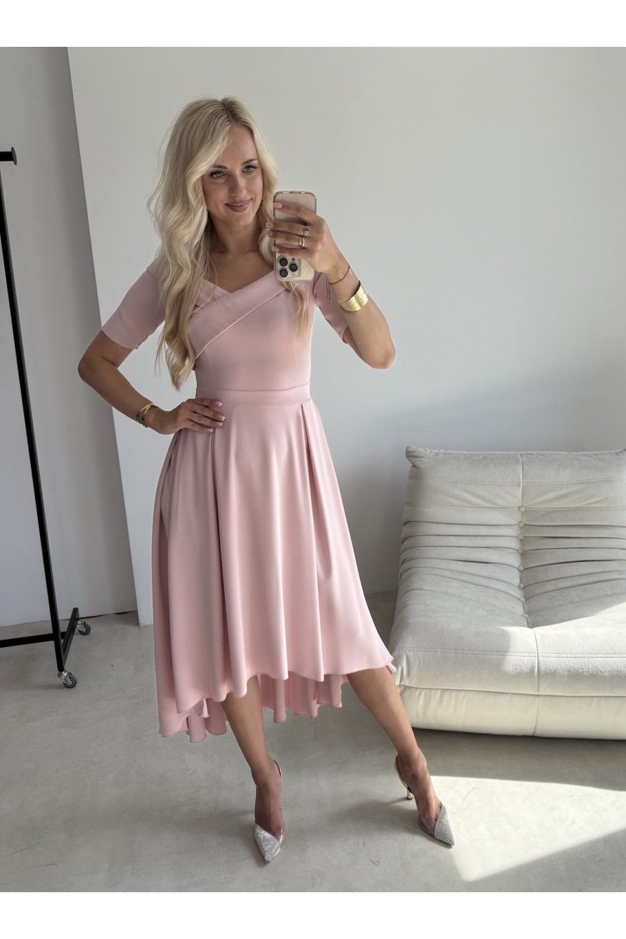 Rochie midi roz