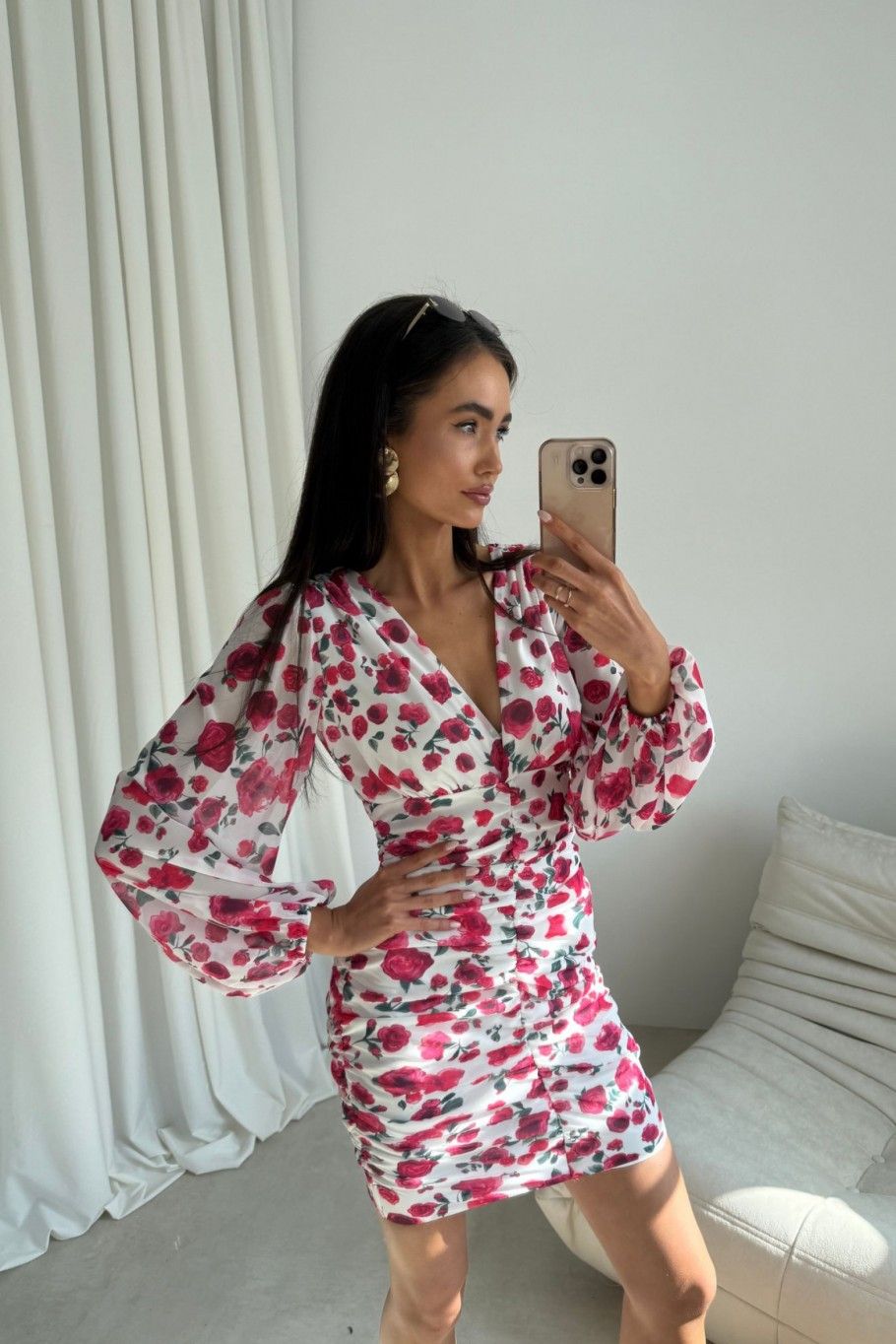 Rochie mulată Amanda cu mâneci bufante