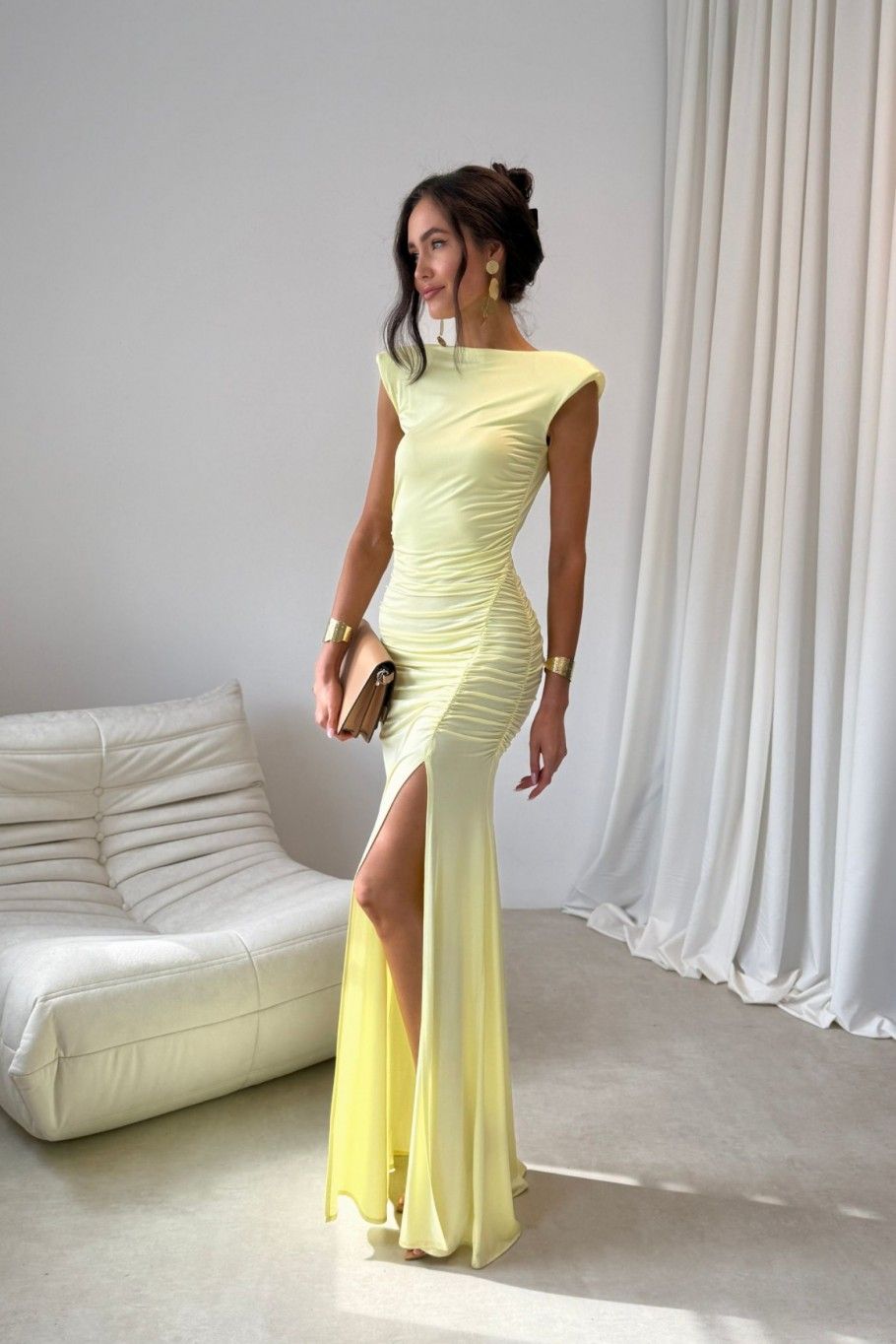 Rochie maxi galbenă Aurelia