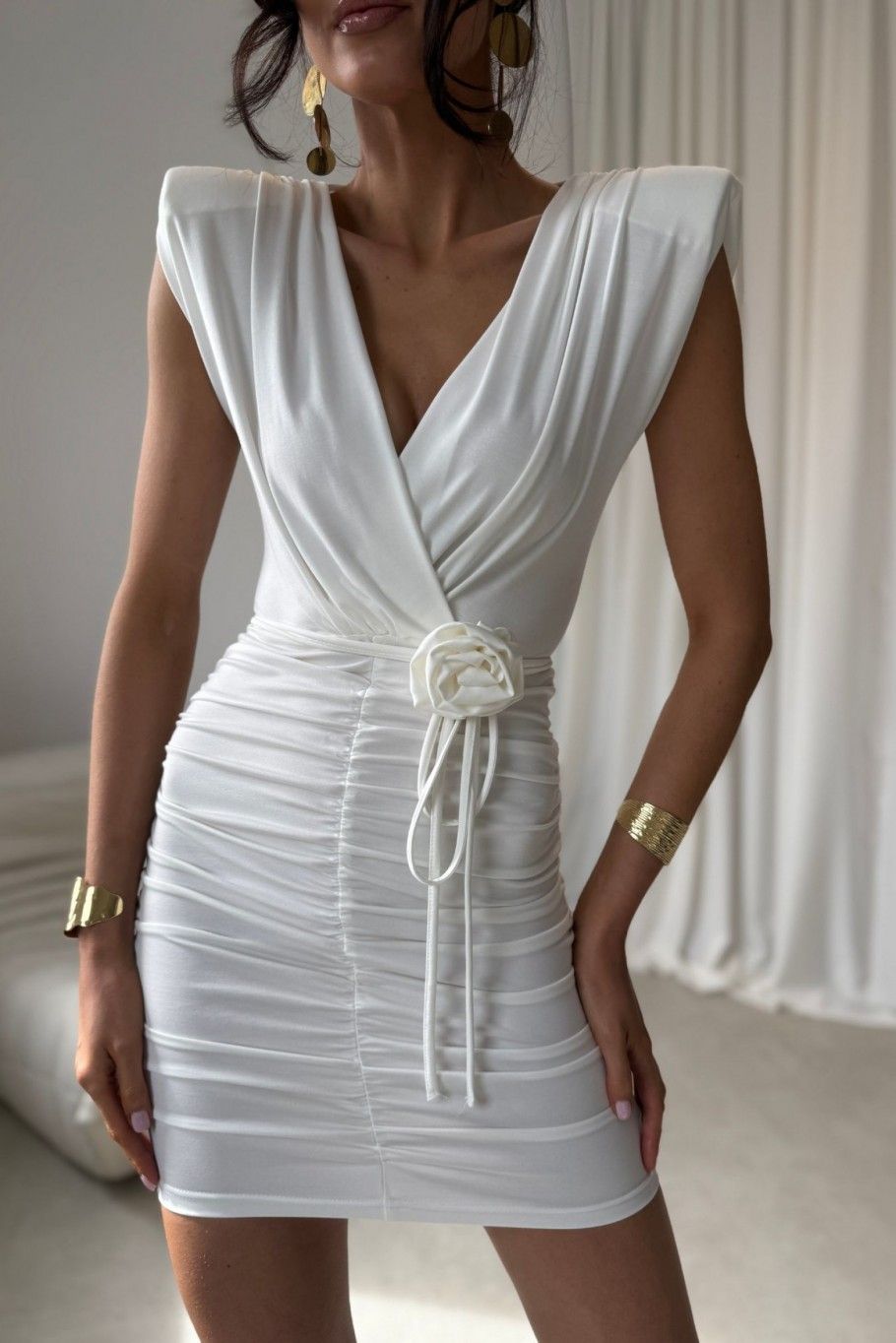 Rochie mini ecru