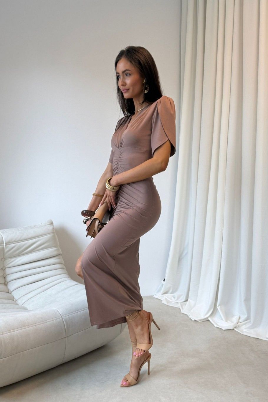 Rochie midi cappuccino