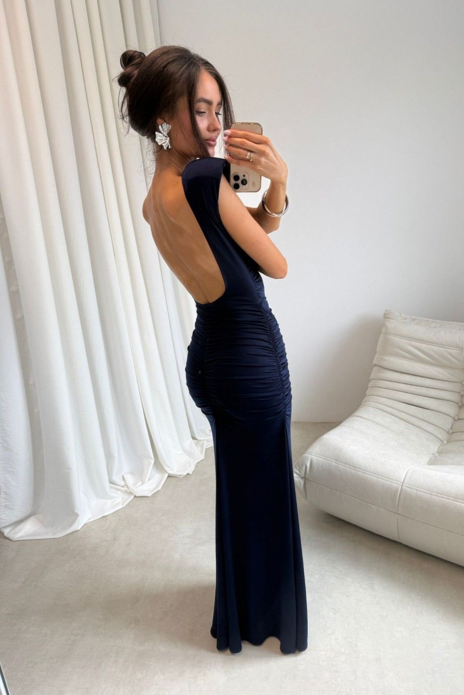 Rochie maxi Aurelia bleumarin