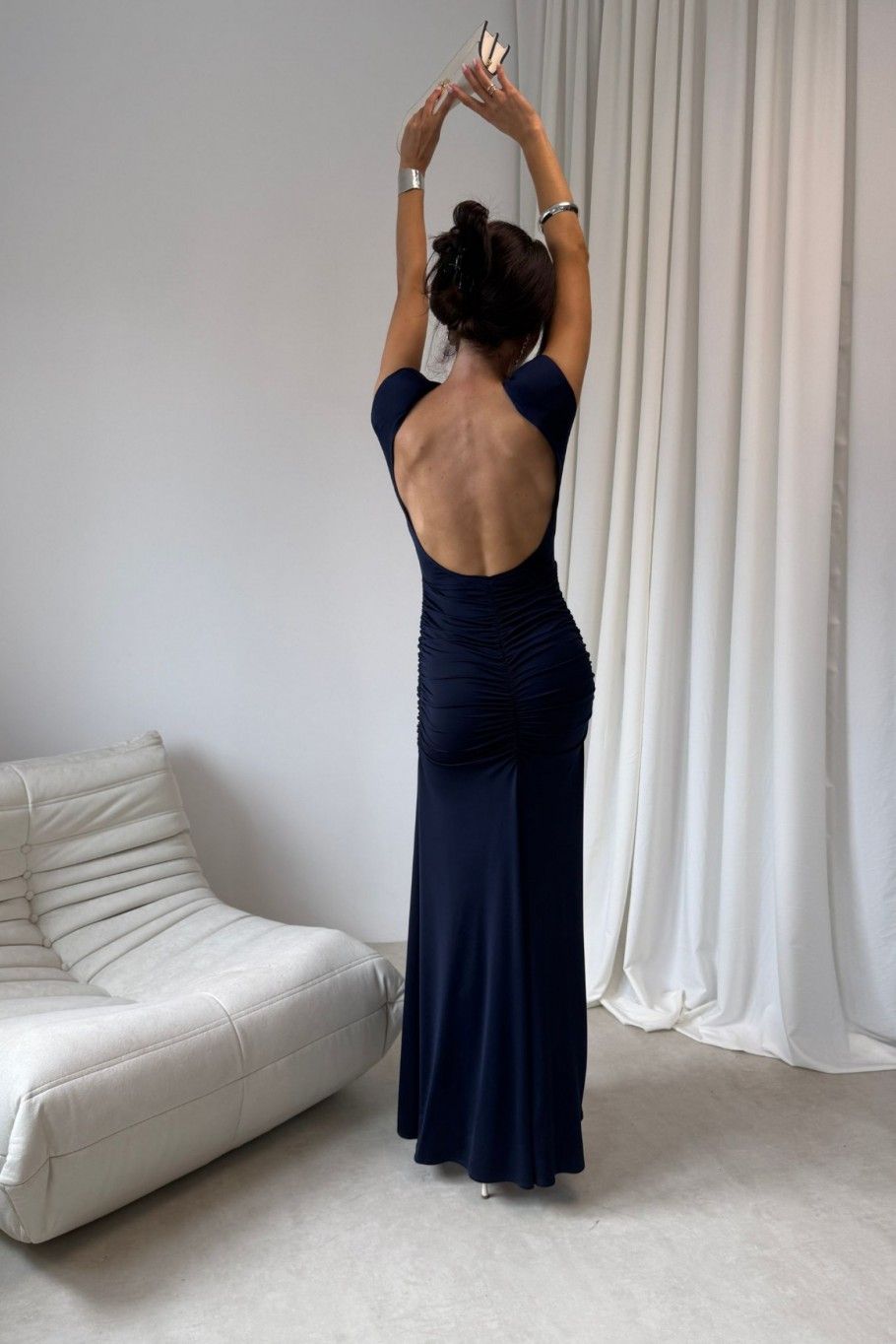 Rochie maxi Aurelia bleumarin