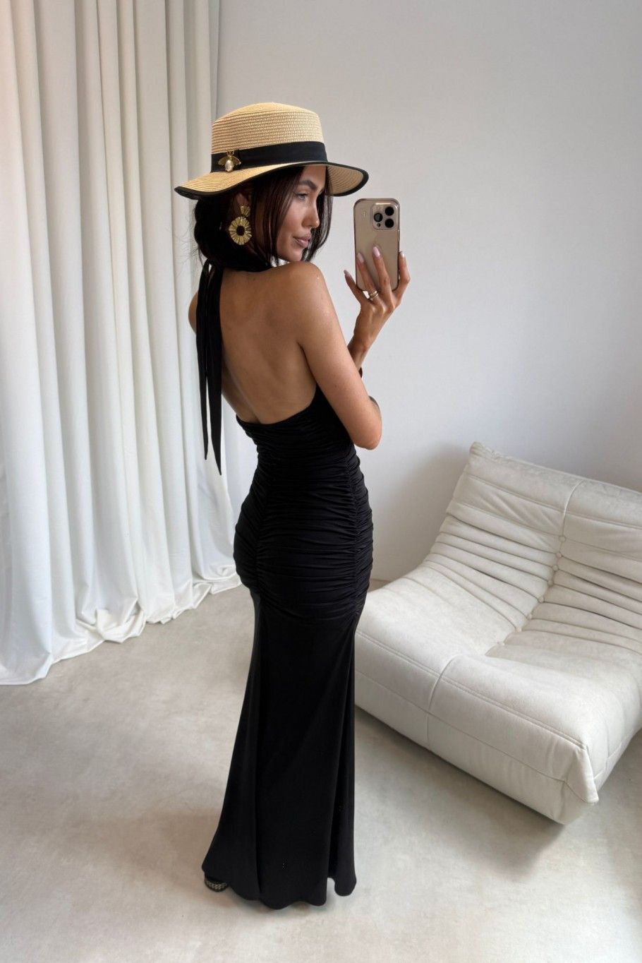 Rochie maxi neagră Adeline
