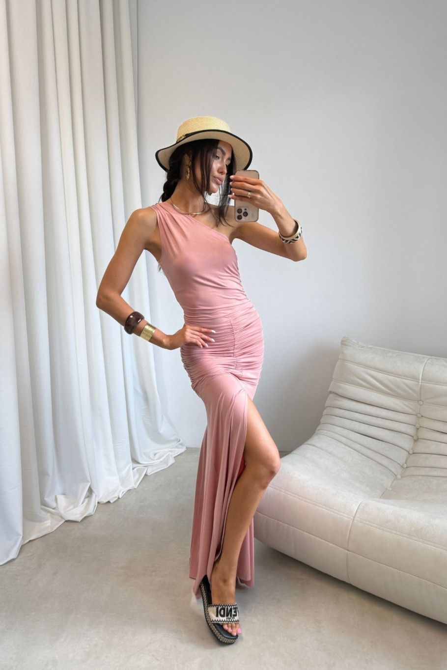 Rochie maxi roz