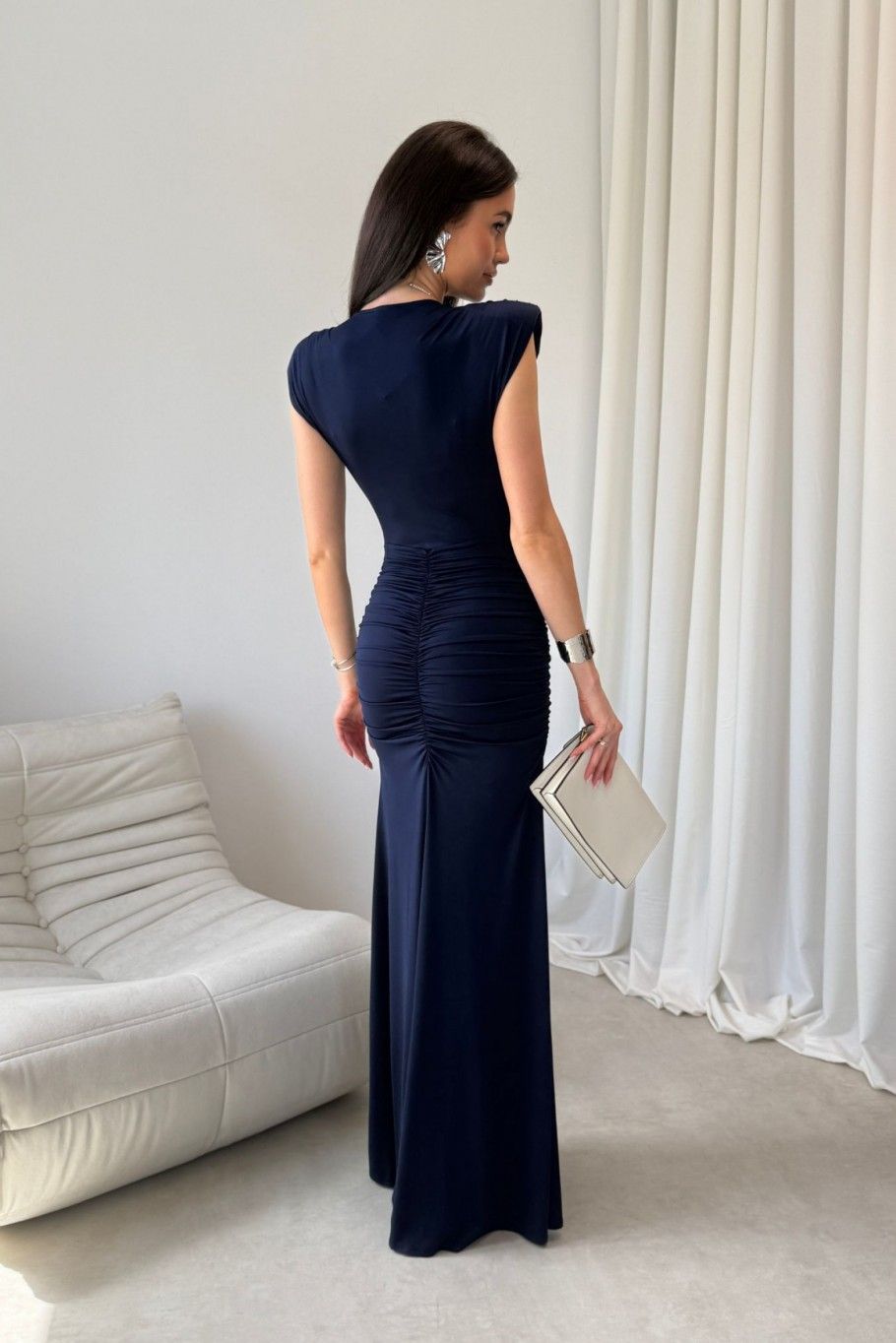 Rochie maxi bleumarin