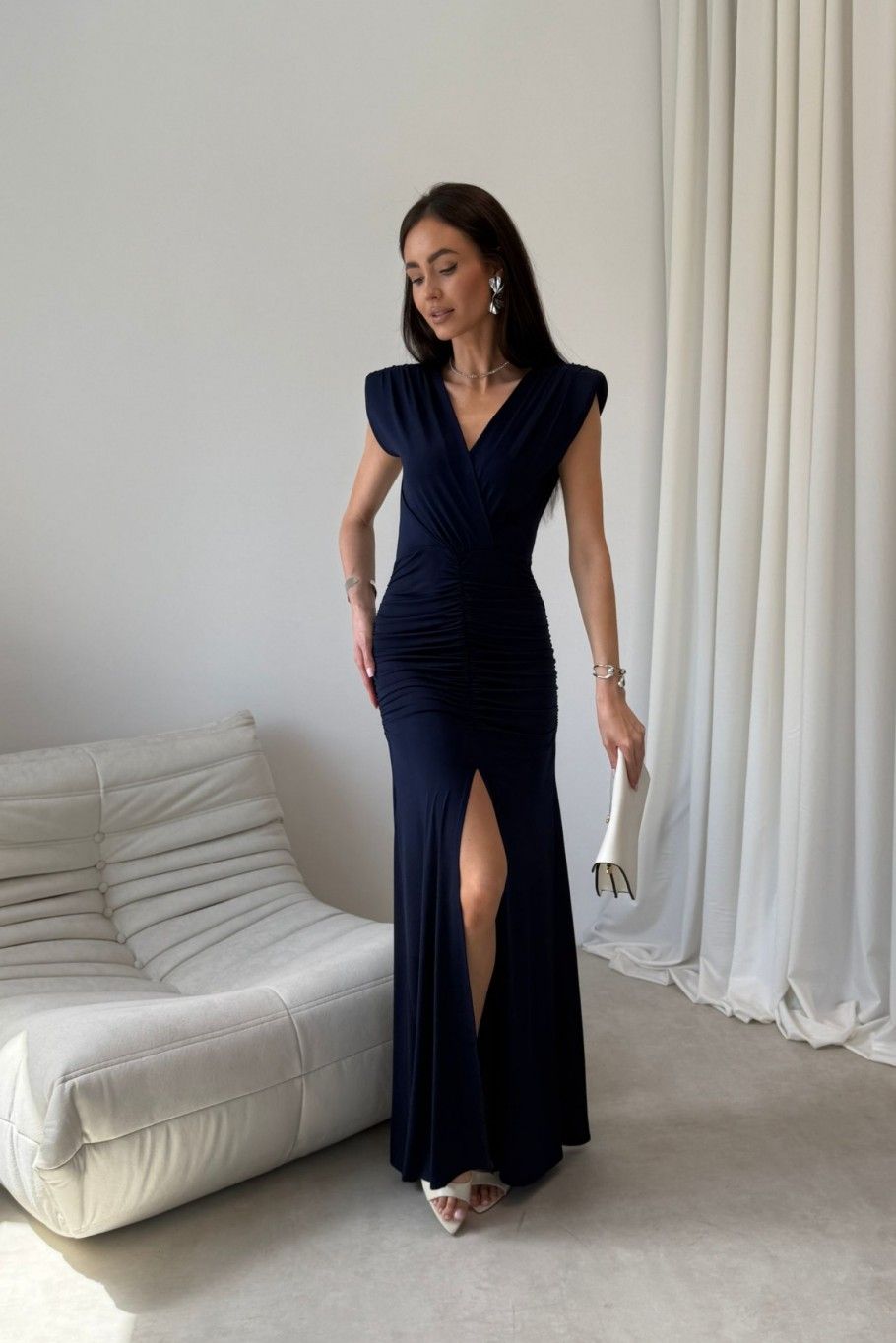 Rochie maxi bleumarin
