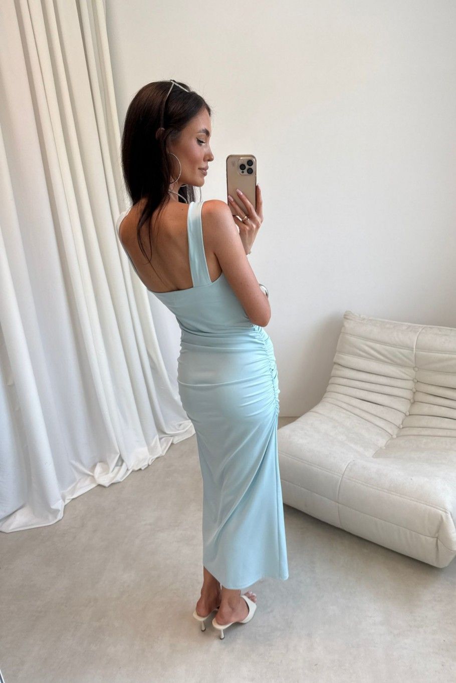 Rochie midi în culoare mentă