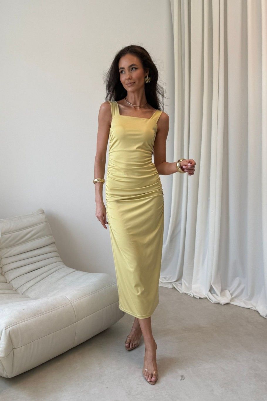 Rochie midi Zoya galbenă
