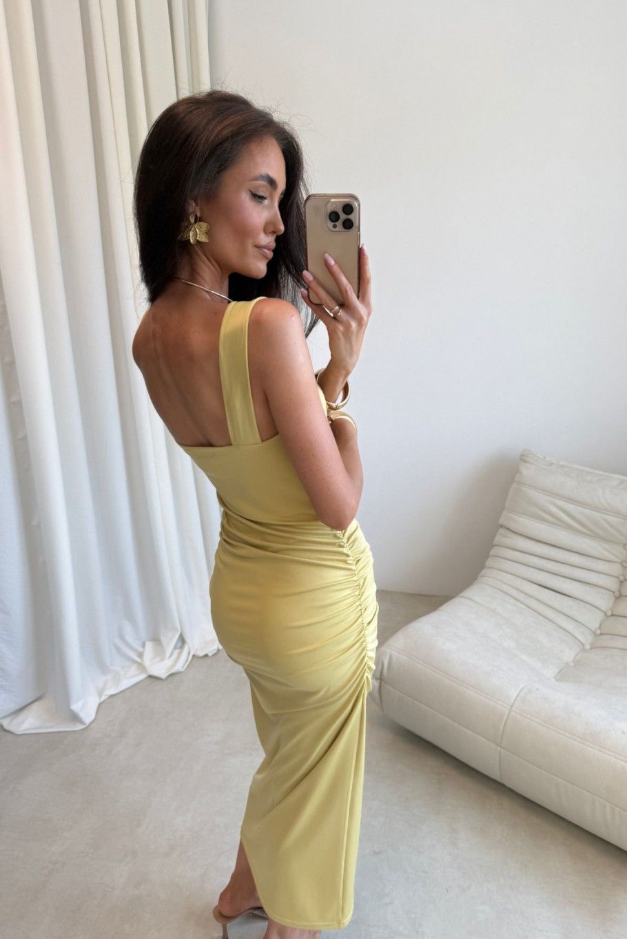 Rochie midi Zoya galbenă
