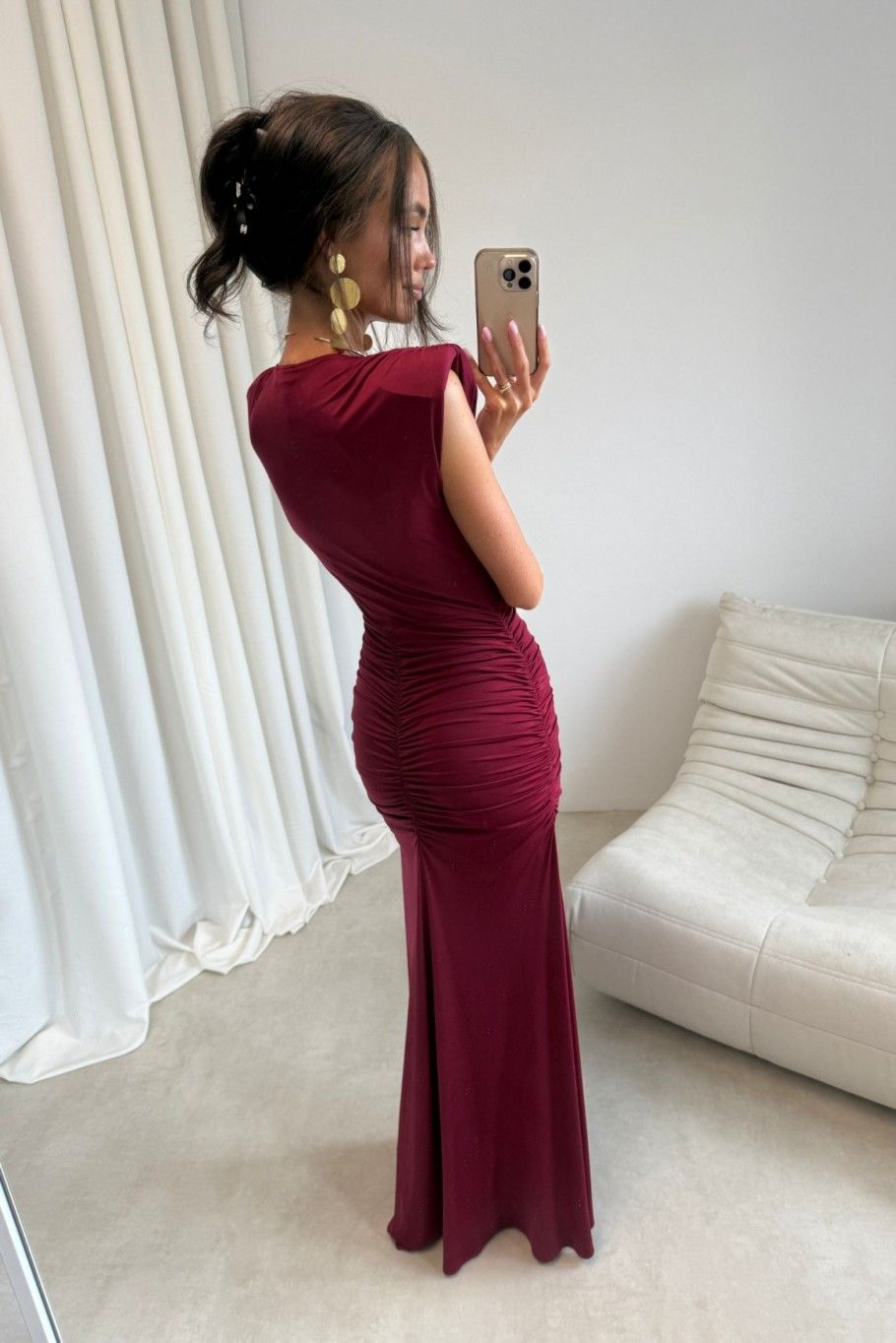 Noelia – rochie maxi bordo