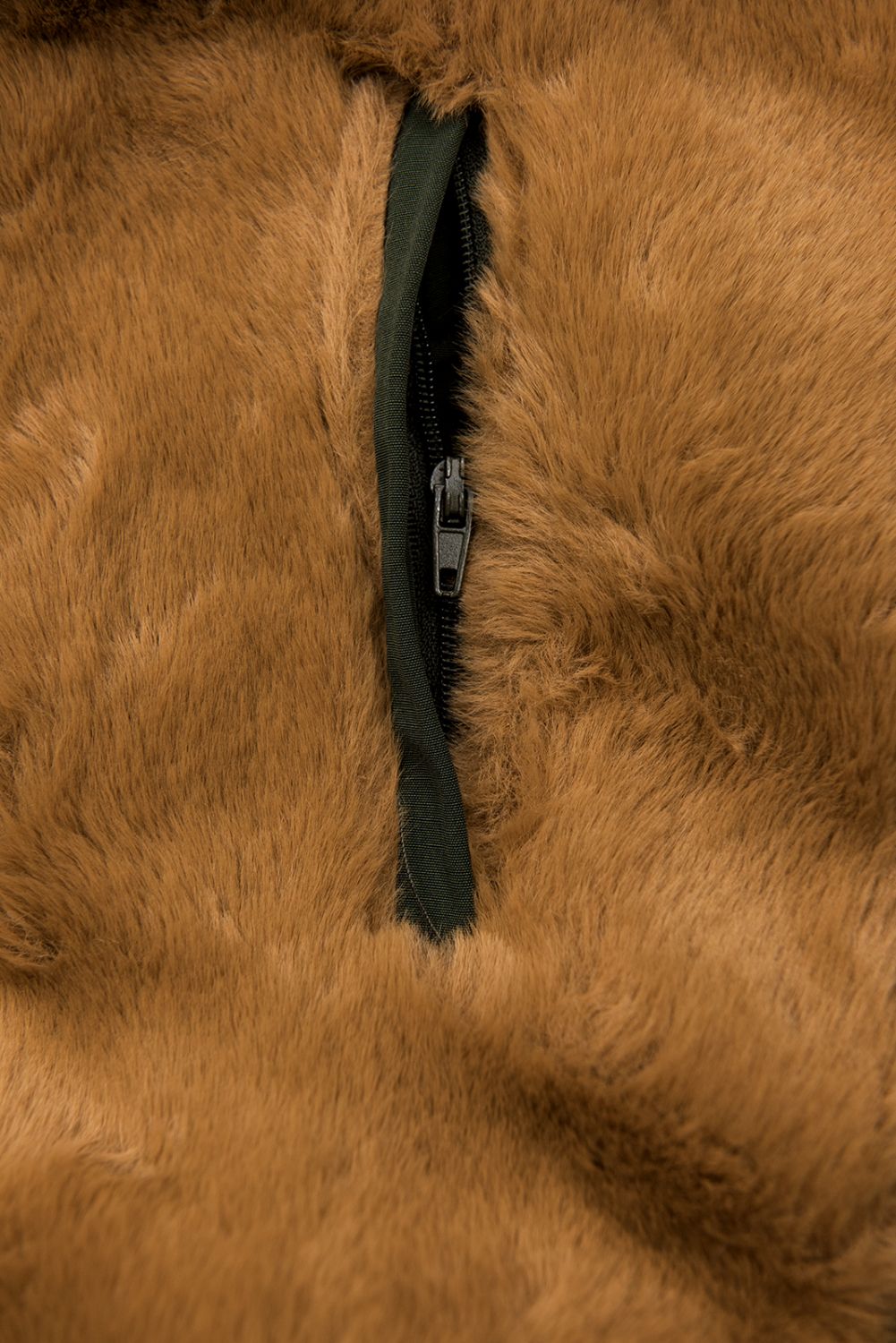 Parka de iarnă maro cu pluș maro