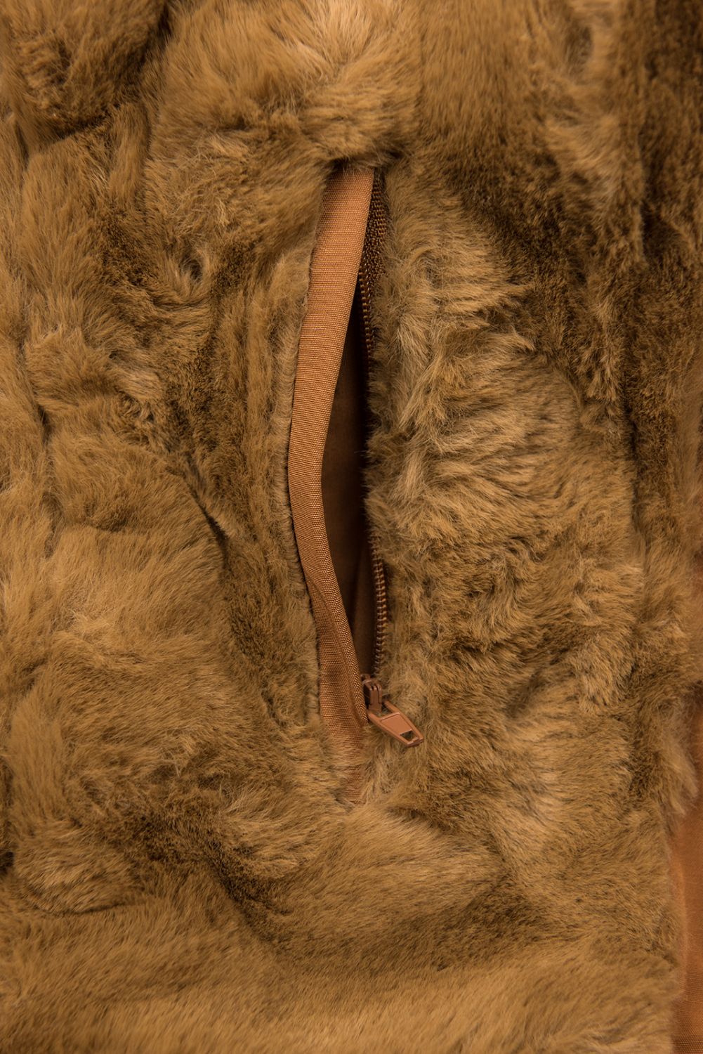 Parka de iarnă maro cu pluș maro