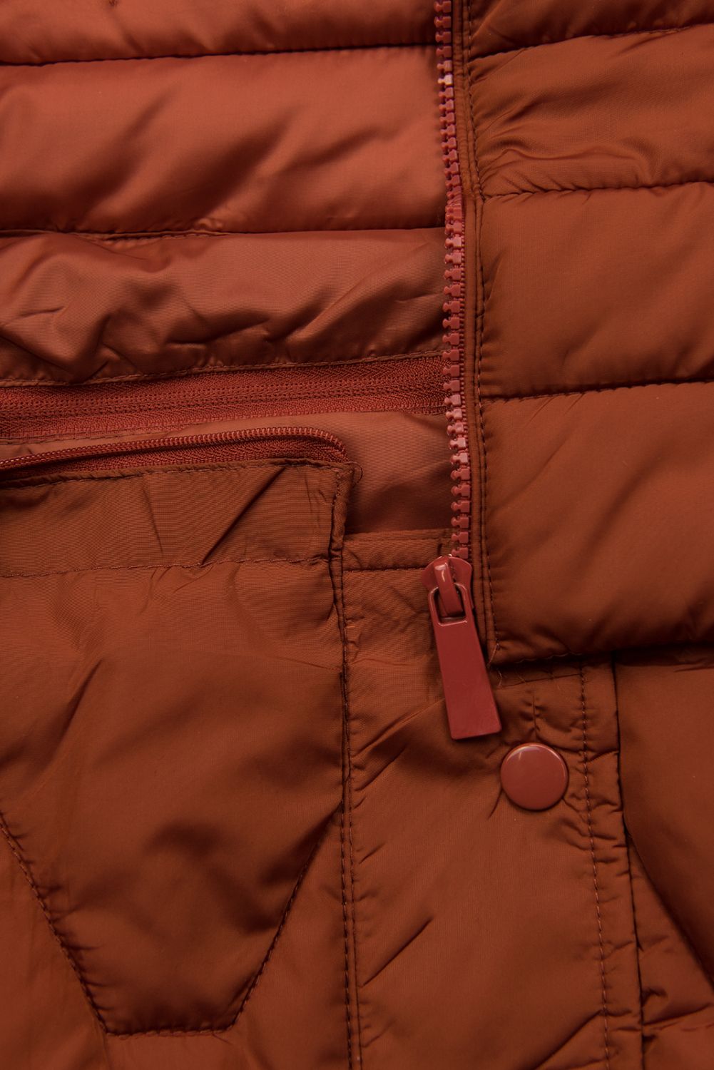 Geacă combinată maro scorțișoară