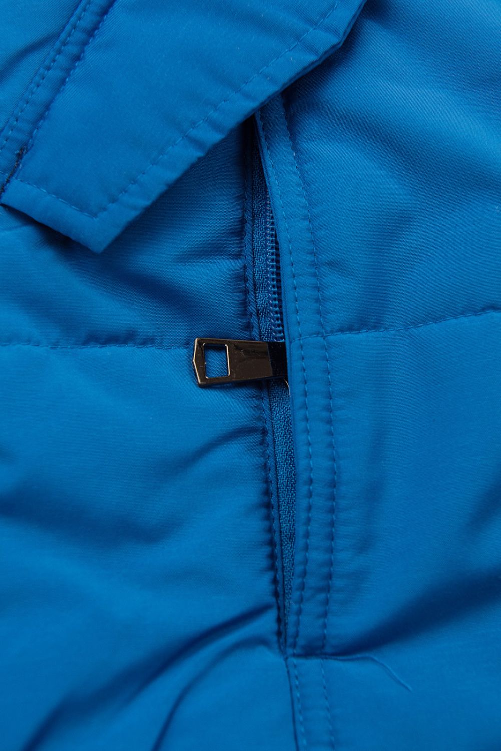 Geacă de iarnă albastru cobalt cu pluș gri