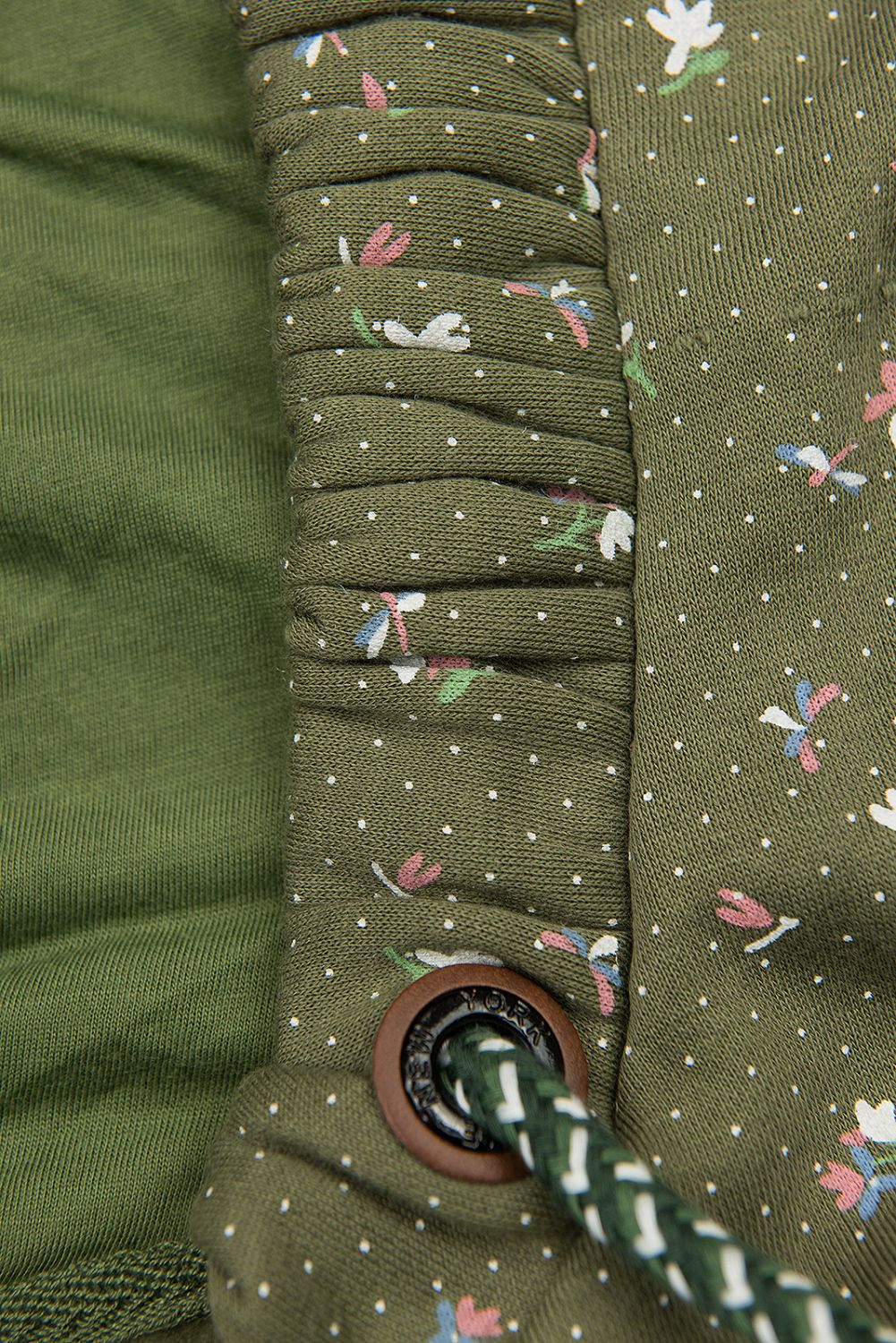 Hanorac kaki cu model floral