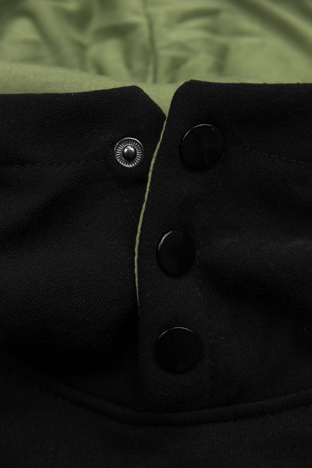 Hanorac prelungit negru/kaki
