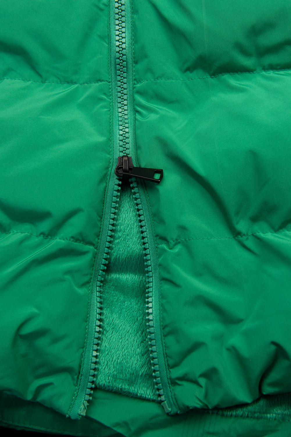 Vestă lungă matlasată verde