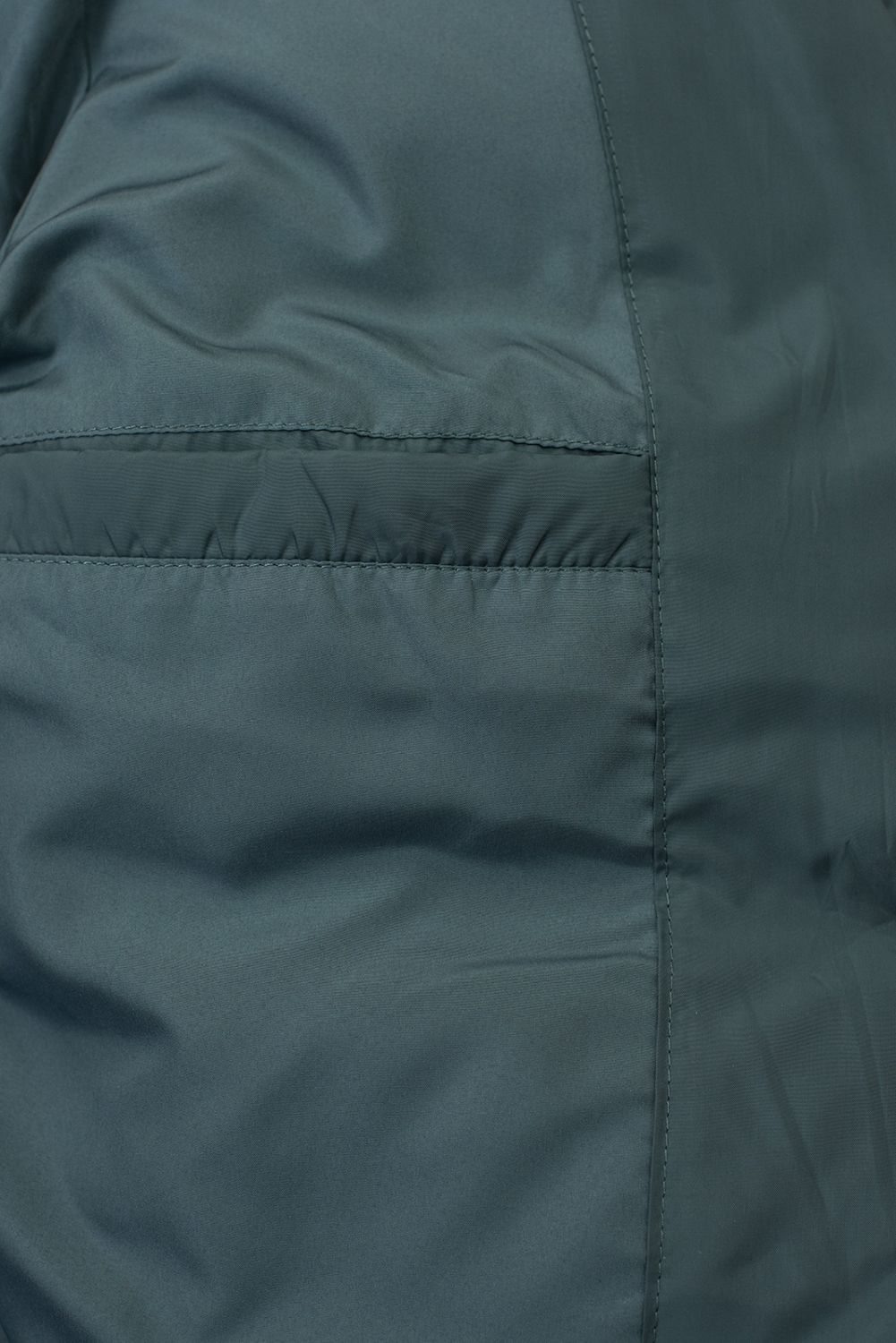 Jachetă lungă de iarnă cu blană, verde petrol